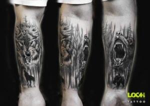 Loch Studio Tattoo - Niedźwiedź i wilk