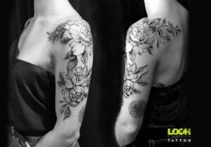 Loch Studio Tattoo - Kwiaty na ramieniu