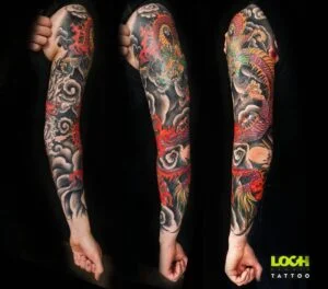 Loch Studio Tattoo - Japoński kolorowy rękaw