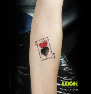 Loch Studio Tattoo - mały tatuaż Serca Kier i Karo