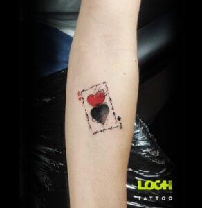 Loch Studio Tattoo - mały tatuaż Serca Kier i Karo