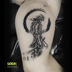 Loch Studio Tattoo - Czarno biały samuraj
