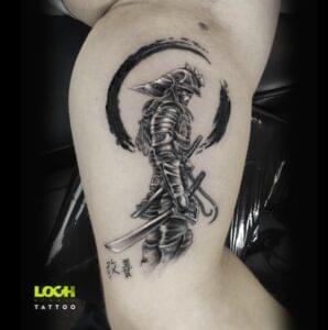 Loch Studio Tattoo - Czarno biały samuraj
