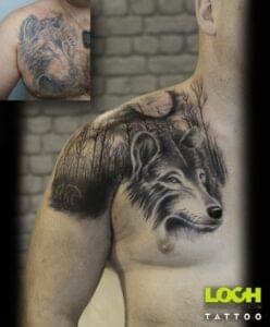 Loch Studio Tattoo - Wilk na ramieniu