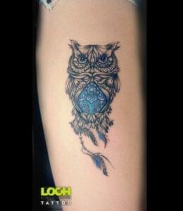 Loch Studio Tattoo - Kolorowa sowa