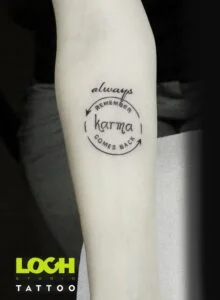 Loch Studio Tattoo - mały tatuaż karma