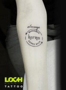 Loch Studio Tattoo - mały tatuaż karma