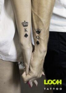 Loch Studio Tattoo - mały tatuaż król i królowa