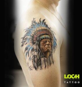 Loch Studio Tattoo - Indianin kolorowy