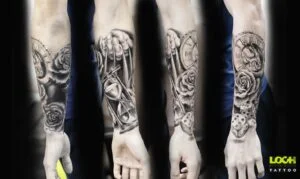Loch Studio Tattoo - Zegar z różami