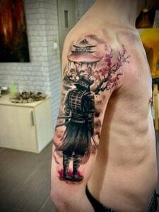 Loch Studio Tattoo - Samuraj z kwiatami wiśni